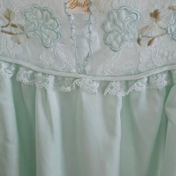 Blue Lace Trim Short Sleeve Button Front M - Picture 12 of 16